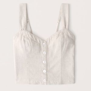 Abercrombie & Fitch Pleated Wide Strap Button-Through Cami SZ S